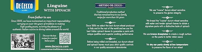 De Cecco Spinach Pasta Linguine No.7 12 Ounce (Pack of 12)