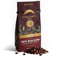 KONA EARTH 100% Kona Premium Coffee Dark Roast Whole Bean (8oz) Farm-Direct Authentic Hawaiian Kona Coffee beans from Hawaii’s Big Island Micro-Batch-Roasted