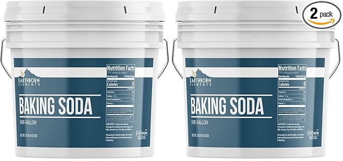 Earthborn Elements Baking Soda (1 Gallon) Sodium Bicarbonate Cooking Cleaning &amp Deodorizing (Pack of 2)