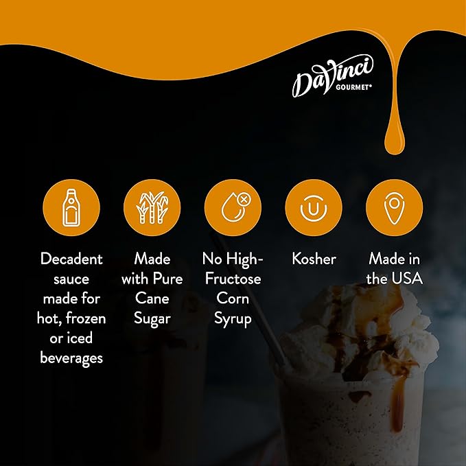 DaVinci Gourmet Sugar Free Caramel Sauce 64 Fluid Ounces (Pack of 1)