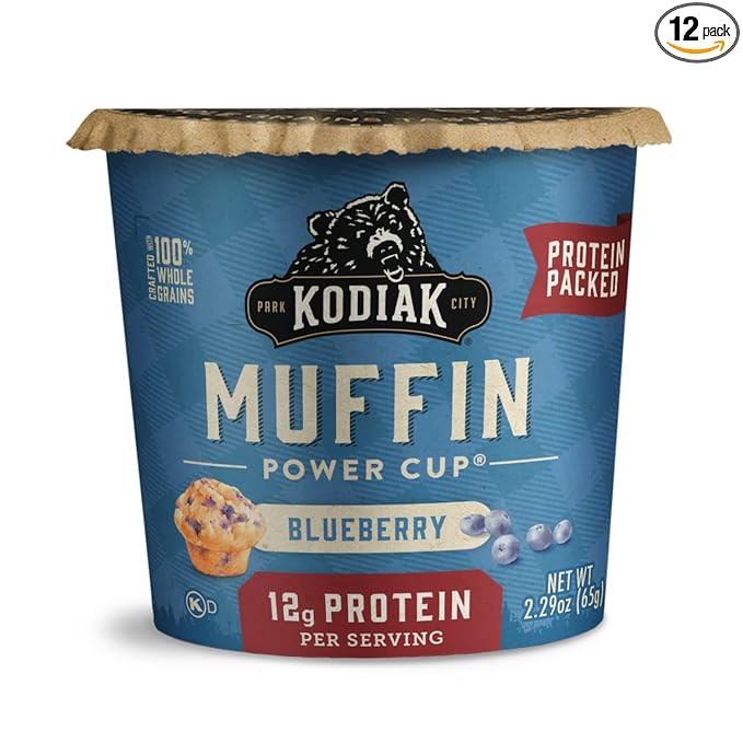 Kodiak Cakes Minute Muffins Mountain Blueberry 2.29 Ounce (Pack of 12) (Packaging May Vary)