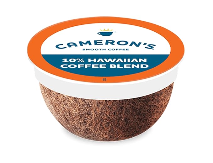 Cameron's Coffee Single Serve Pods 10% Hawaiian Coffee Blend 32 Count