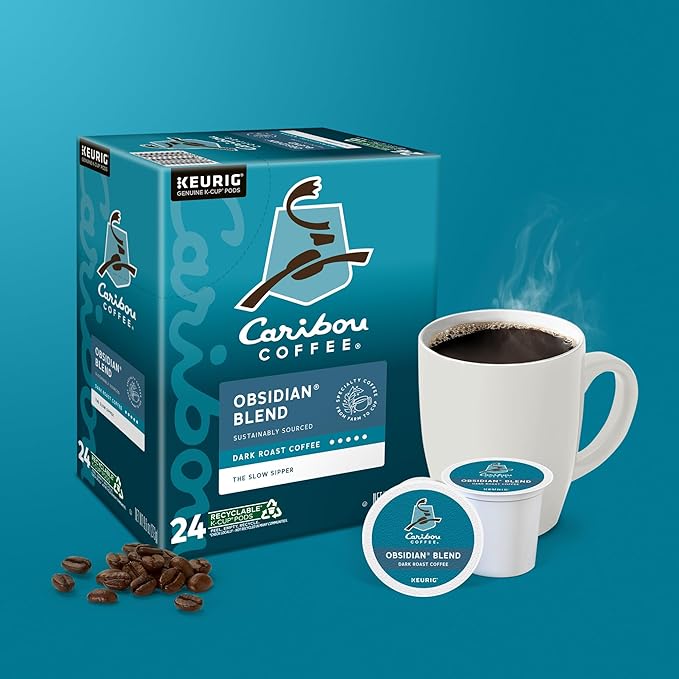 Caribou Coffee Obsidian Keurig Single-Serve K-Cup Pod Medium Roast Coffee 96 Count