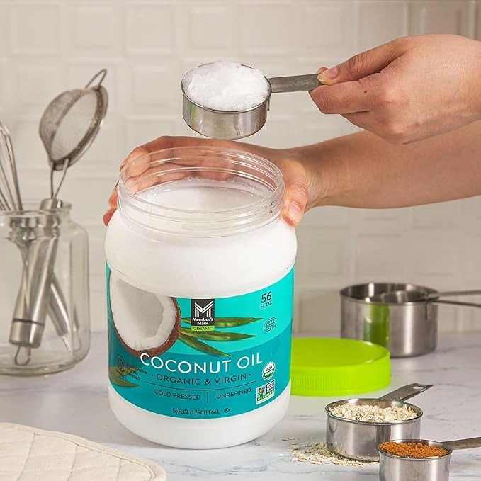 Member Mark Organic Virgin Coconut Oil Cold Pressed Unrefined 56 FL OZ