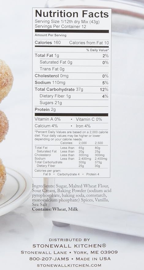 Stonewall Kitchen Cinnamon Sugar Doughnut Mix 18 Ounces