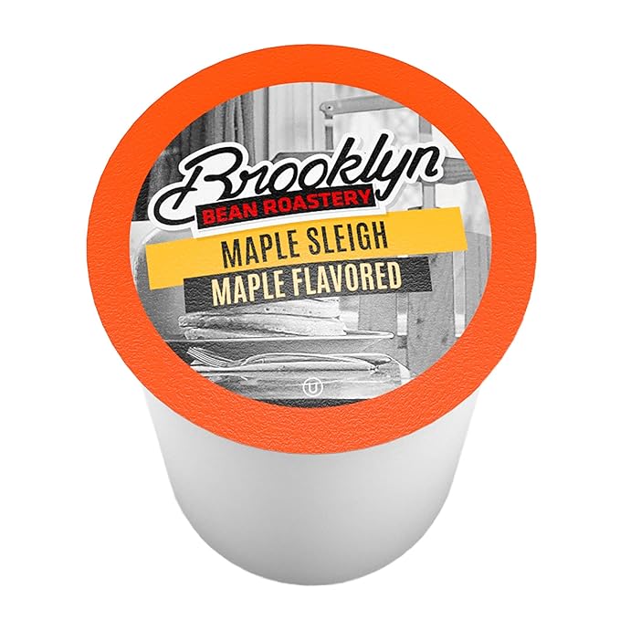 Brooklyn Beans Flavored Coffee Pods Compatible with K Cup Brewers Including 2.0 Maple Sleigh 24 Count