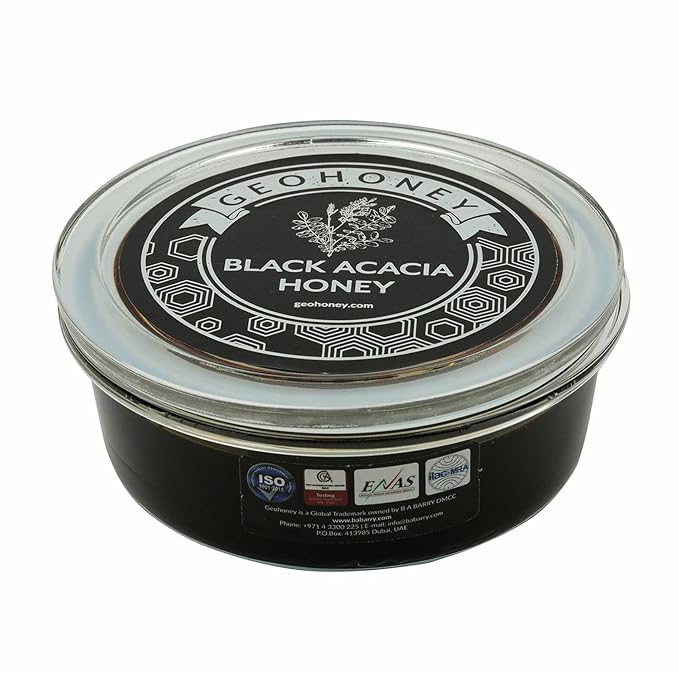 Geohoney Premium Black Acacia Honey 450 Gram Pure Raw Organic Rare Omani