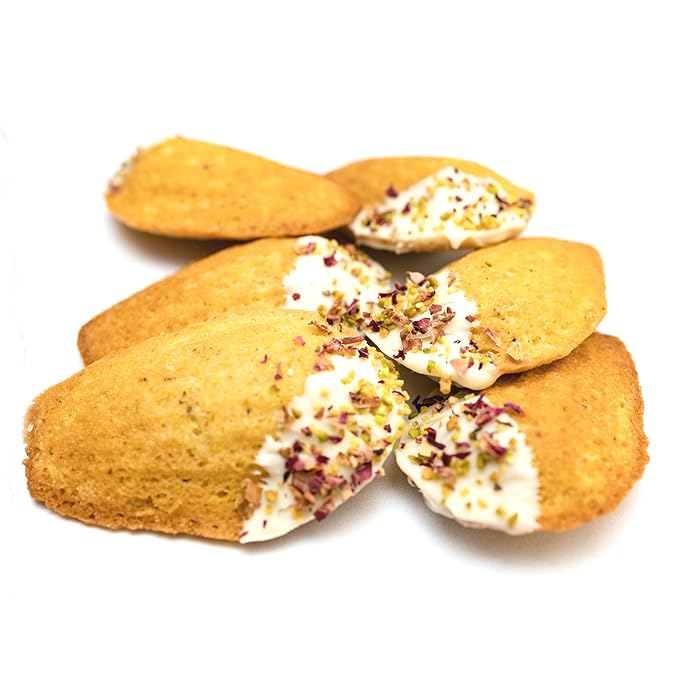 CrumbleCrate Rose Water &amp Pistachio Madeleines DIY Baking Kit | French Madeleine Making Set for Adults | Pre-Measured Ingredients | Elegant Baking Gift