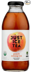 Eat The Change Just Ice Tea Organic Peach Oolong Tea Kosher 16 Fluid Ounces (Pack Of 12)
