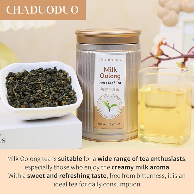 CHADUO Milk Oolong Tea Taiwan Oolong Tea Loose Leaf Premium Taiwan Jin Xuan Tea 5.3oz Tainwan High Mountain Oolong Tea Chinese Tea 奶香乌龙 台湾高山茶 中国茶