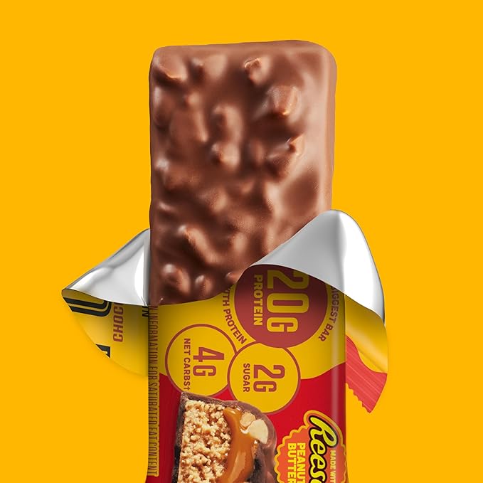FULFIL Chocolate Peanut Butter Flavored Protein Bar Made with REESE's Peanut Butter Gluten Free with 20g Protein Pantry Staples 12 Count