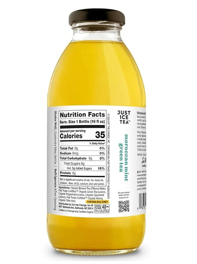 Just Ice Tea Organic Iced Tea 16 Fl Oz Glass Bottles