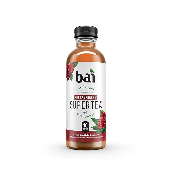 Bai Iced Tea Rio Raspberry Antioxidant Infused Supertea Crafted with Real Tea (Black Tea White Tea) 18 Fl Oz (Pack of 12)