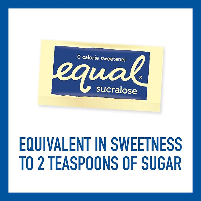 EQUAL Yellow 0 Calorie Sweetener Sucralose Sugar Substitute Zero Calorie Sugar Alternative Sweetener Packets Sugar Alternative Erythritol Free 2000 Ct (Pack of 1)