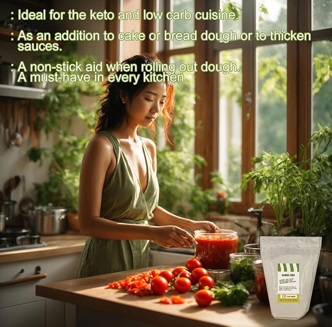 Zimmermann Bamboo Fiber 2.2lb 1000g gluten free flour Non GMO Keto Flour 100% Bamboo Keto &amp Low-Carb Baking &amp Cooking Low Calorie Flour