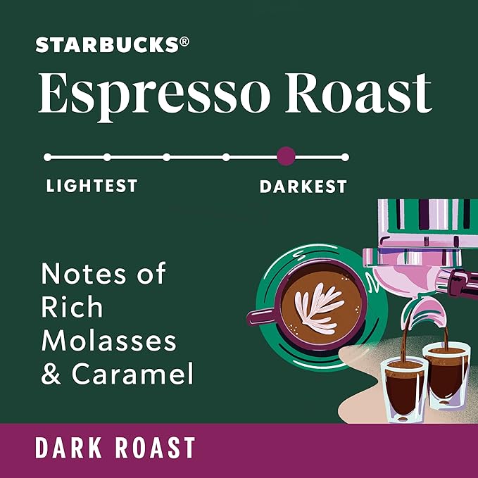 Starbucks Ground Coffee Dark Roast Coffee Espresso Roast 100% Arabica 1 bag (28 oz)