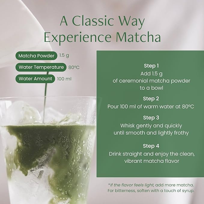 Magpie&ampTiger Matcha Ceremonial Grade Authentic Korean Matcha First Harvest Pure &amp Unsweetened (40g / 26 Servings)
