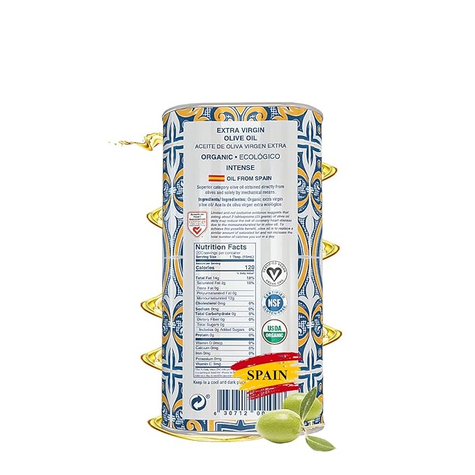 GARCÍA DE LA CRUZ - Organic Extra Virgin Olive Oil Master Miller Premium Oil Almond and Tomato Tones Smooth Body Sourced in Spain Montes de Toledo Bottled in Tins - 3L
