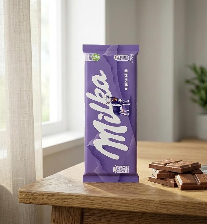 Milka Alpine Milk Chocolate - 90g (Pack of 10)