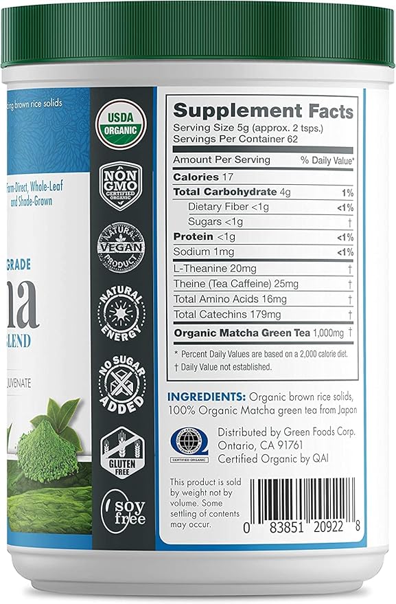 Green Foods Organic Matcha 11oz (Pack of 2)