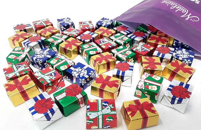 Madelaine 2 LB Milk Chocolate Christmas Presents – Bulk 32 Oz Individually Wrapped Holiday Chocolates for Kids – Christmas Candy Stocking Stuffers &amp Holiday Gift Basket Treats