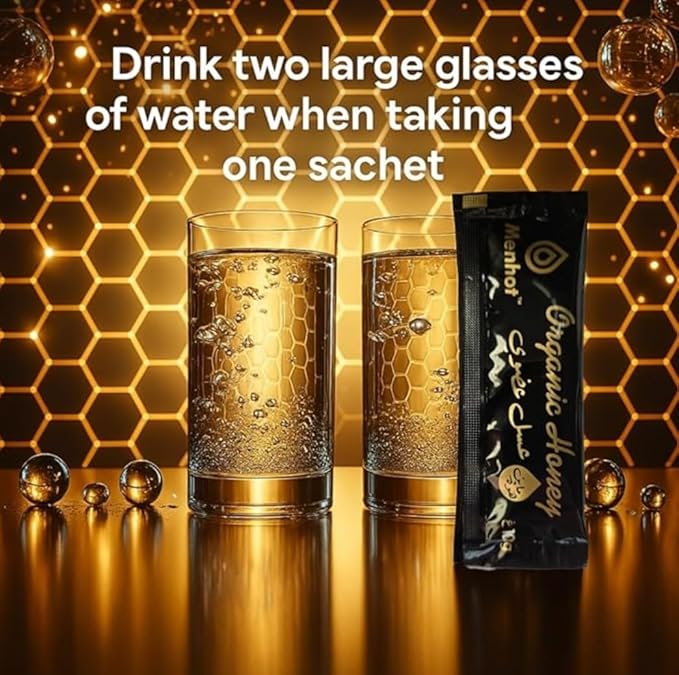 Menhot® Honey for Men - LARGE PACK 29 Sachets: Honey Jelly Panax Ginseng Maca Tribulus Terrestris No Added Sugar