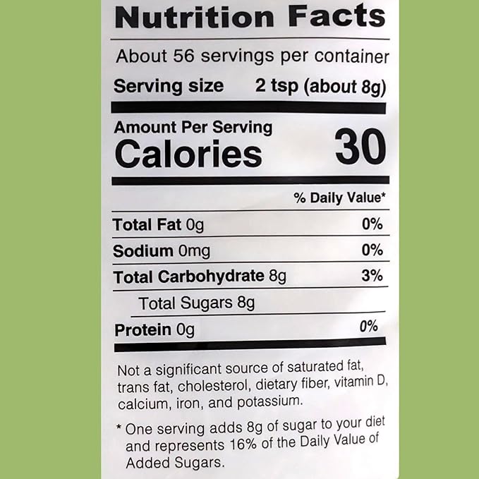 NuLife Low GI Sugar 1 Pound Bag All-Natural Low Glycemic Raw Sugar Cane (4 Pounds)
