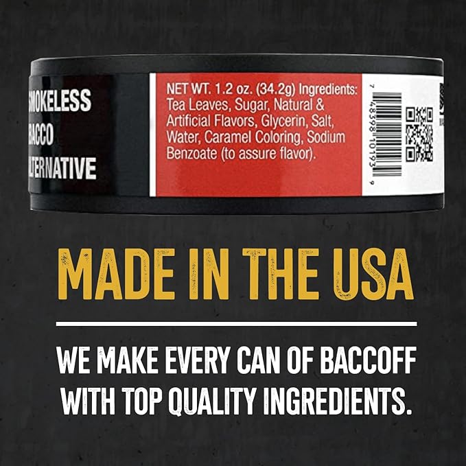 10 Cans BaccOff Original Fine Cut Black Tea Base with Bold Smoky Flavors