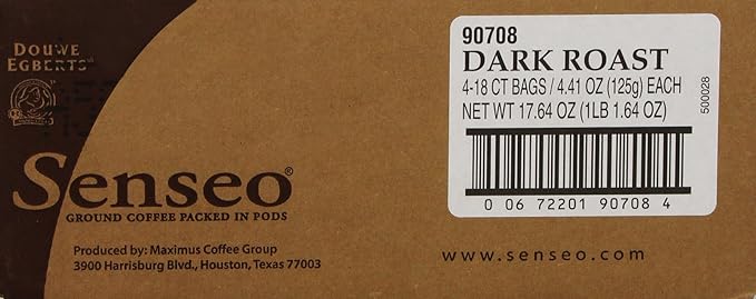 Senseo Dark Roast Coffee Pods 18-Count Pods (Pack of 4)