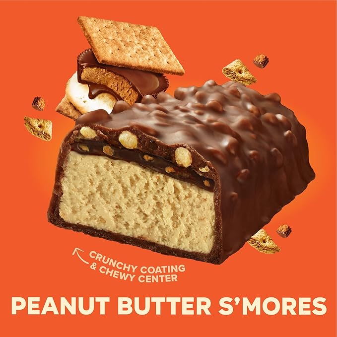 Pure Protein AMMMAZE Peanut Butter S’mores Bars 20g Protein 6g Fiber 5g Net Carbs No Added Sugar High Protein Snack 12 Count – Meal Replacement Bar for On-the-Go