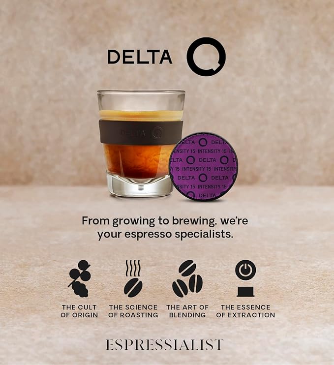 Delta Q MythiQ Espresso Pods for Delta Q machines Intensity 15 Notes of Cocoa Chocolate and Toasted Nuts XXL Pack - 80 Capsules
