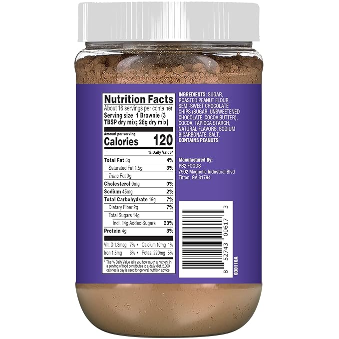 PB2 Pantry Bundle of Double Chocolate Chip Cookie &amp Chocolate Chip Brownie Mix | Certified Vegan Gluten-Free Non-GMO 4g Plant Protein per Serving 16oz Jars [Pack Of 2]