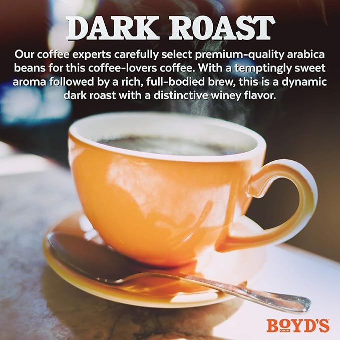 Boyd’s Coffee French No. 6 Dark Roast Single Serve Pods 12 Count (Pack of 6) – Rich Sweet &amp Smoky Arabica Coffee – Compatible with K-Cup Brewers