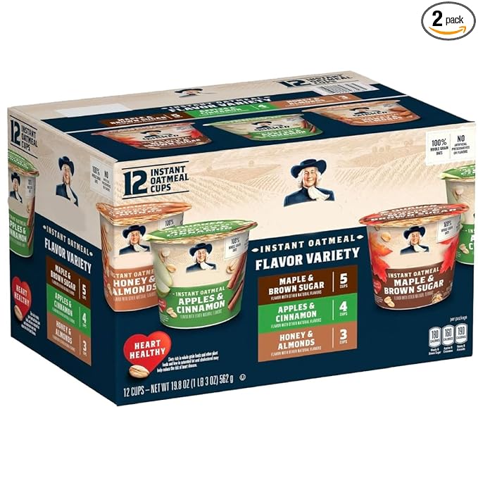 Quakers Instant Oatmeal Express Cups Variety Pack 12 Count
