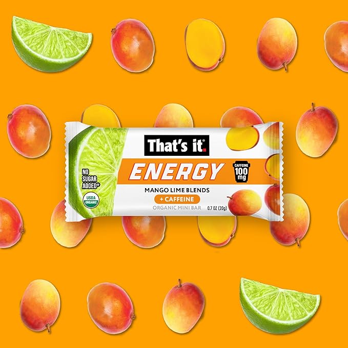 That’s it. Mango Lime Energy Mini Bars | 100mg Natural Caffeine |Mango Lime| Allergy-Friendly Nut Free Organic Non-GMO Gluten-Free Snacks | 15 Count