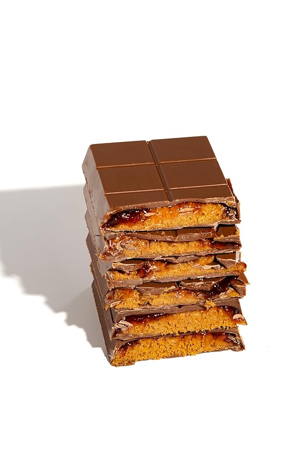 NUTS FACTORY PB&ampJ Dark Chocolate Bar – Handcrafted in NYC with Peanut Butter &amp Raspberry Jelly Kataifi Crisp Layers – Gourmet Artisan Chocolate