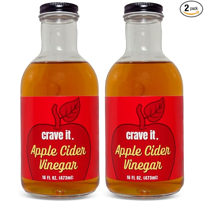 Crave It. Apple Cider Vinegar with Mother - Gut Health &amp Digestion - Made with Utah Honey - 16oz - 2pk