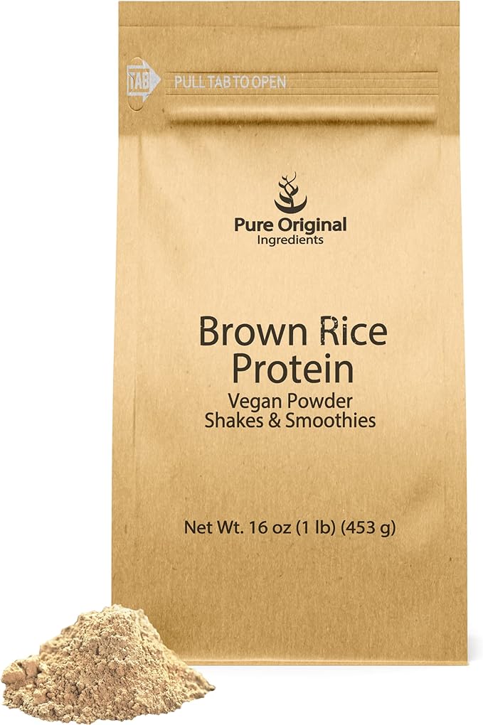 PURE ORIGINAL INGREDIENTS Brown Rice Protein Powder and Soy Protein Isolate Bundle 1 lb Each Vegan No Fillers Vegan