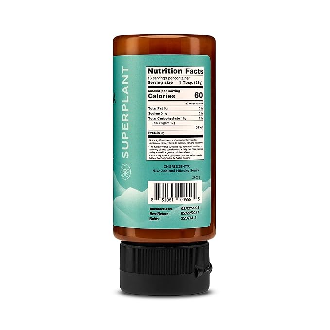 Melora Manuka Honey New Zealand Raw Honey | Pure Unfiltered Unpasteurized Honey | Organic Squeeze Bottle | UMF 8+ | MGO 185+ | 12 oz