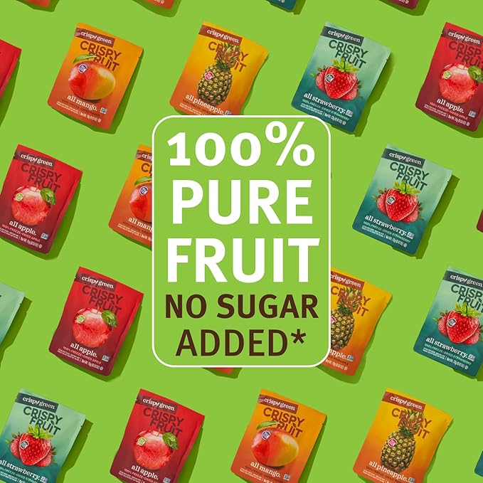 Crispy Green Freeze-Dried Fruit Snacks Favorite Flavors Variety Pack Pack of 16 100% Pure Fruit All-Natural No Added Sugar Single-Serve Bags for Healthy Snacks &amp School Lunches