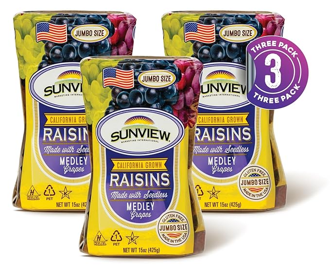Jumbo Seedless Medley Raisins - 3 15oz. Canisters