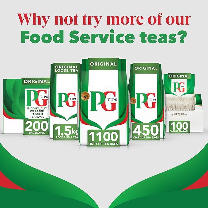 PG Tips One Cup Original Tea Bags (Pack of 1 Total 1100 Tea Bags)