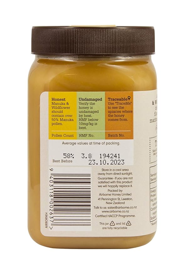 Airborne (New Zealand) Manuka with Wildflower Blend Honey 500g / 1.1lbs