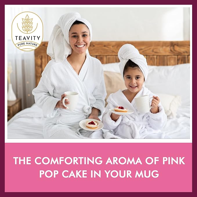 Organic Hibiscus Rosehips Strawberry and Vanilla Herbal Tea Pod for Keurig - Organic Pink Cake Pop Tea Pods by Teavity (36 Tea Pods)