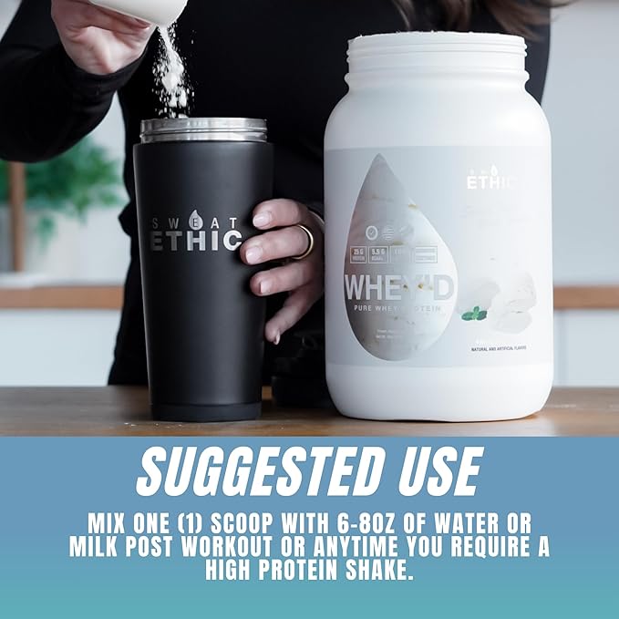 Sweat Ethic Whey'd Protein Powder 25 G Whey Protein Blend with Concentrate (30 Ounce Brownie Milkshake)