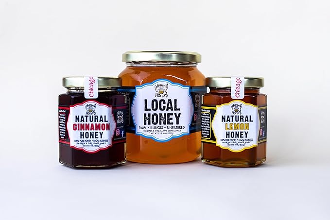 Heavens Honey - Raw Pure Local Illinois Honey - Unfiltered US Grade A - 26 OZ