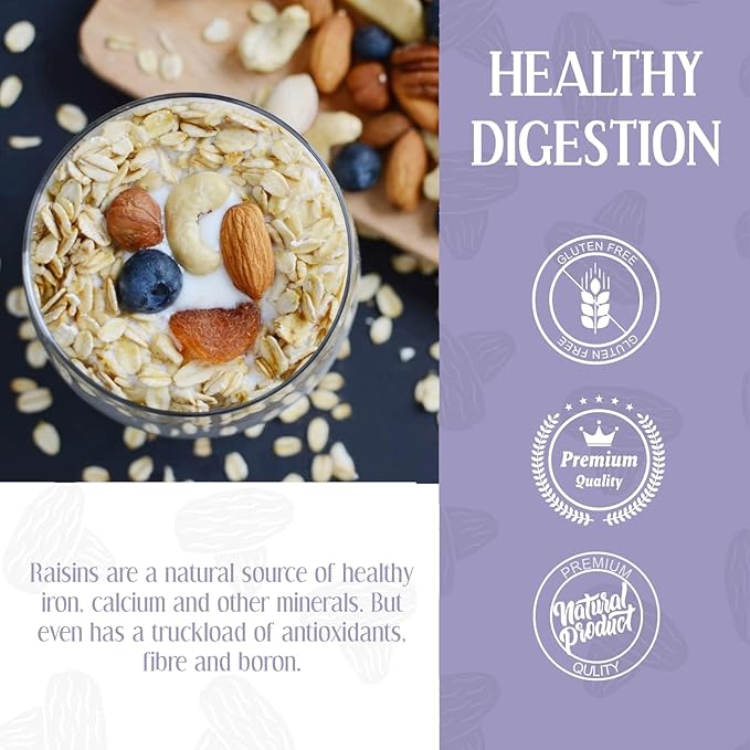 Afghani Black Raisins with seed | Kali Kishmish | Kala Munakka Dry Fruit | Kali Draksh | High in Anti-oxidants | Healthy &amp Delicious | 250g