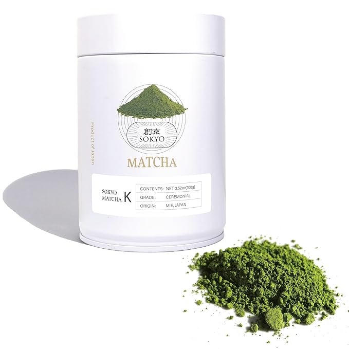 SOKYO ceremonial matcha powder series powdered green tea Japanese matcha (3.52oz / 100g Mie Ceremonial K)