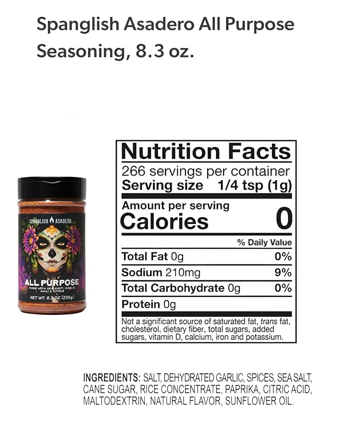 Mexican Traditional Seasoning Mix Asadero-Style Spice Blend for Chicken Beef Pork and Vegetables with Bonus Slap Ya Mama Seasoning Packet (7.3 oz All Purpose/Fajita)