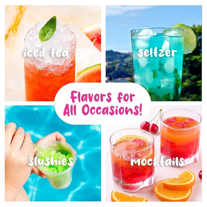 Hawaiian Shaved Ice Syrup Pint 6-pack Sour Cherry Sour Grape Sour Blue Raspberry Sour Green Apple Sour Watermelon &amp Sour Strawberry for Slushies Italian Soda Seltzers Popsicles and More